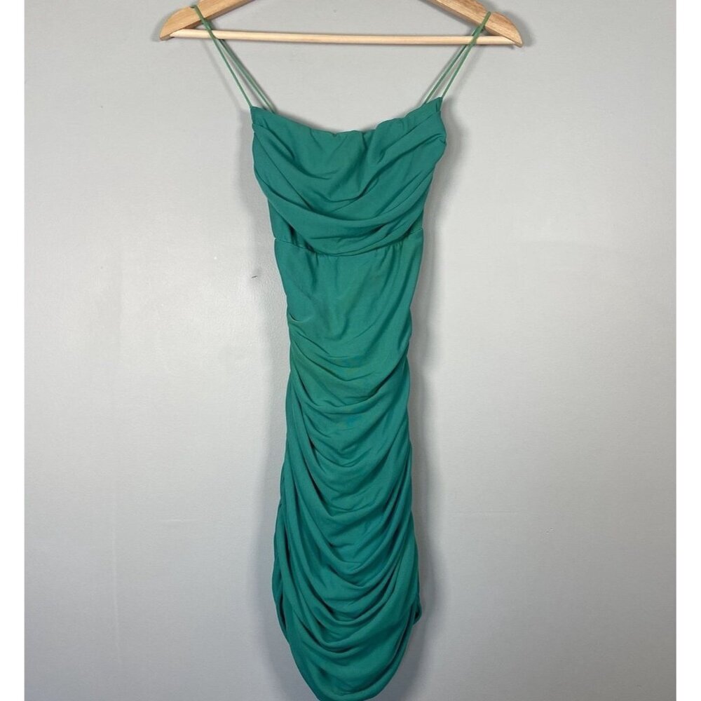 Princess Polly Singing In The Rain Green Mini Dress Size US 8 Bodycon Party Date - Picture 4 of 14